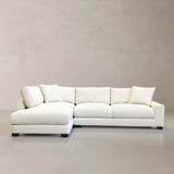 AUSTIN Fabric Sectional Sofa, Cream, Left