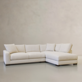 AUSTIN Fabric Sectional Sofa, Cream, Right