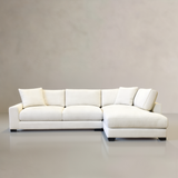 AUSTIN Fabric Sectional Sofa, Cream, Right