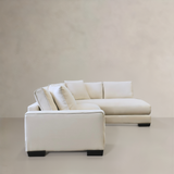 AUSTIN Fabric Sectional Sofa, Cream, Right