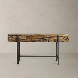 STRATA Solid Teak Console, Natural, 140cm