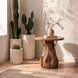 MONROE Table d'appoint en teck massif, naturel, 50cm