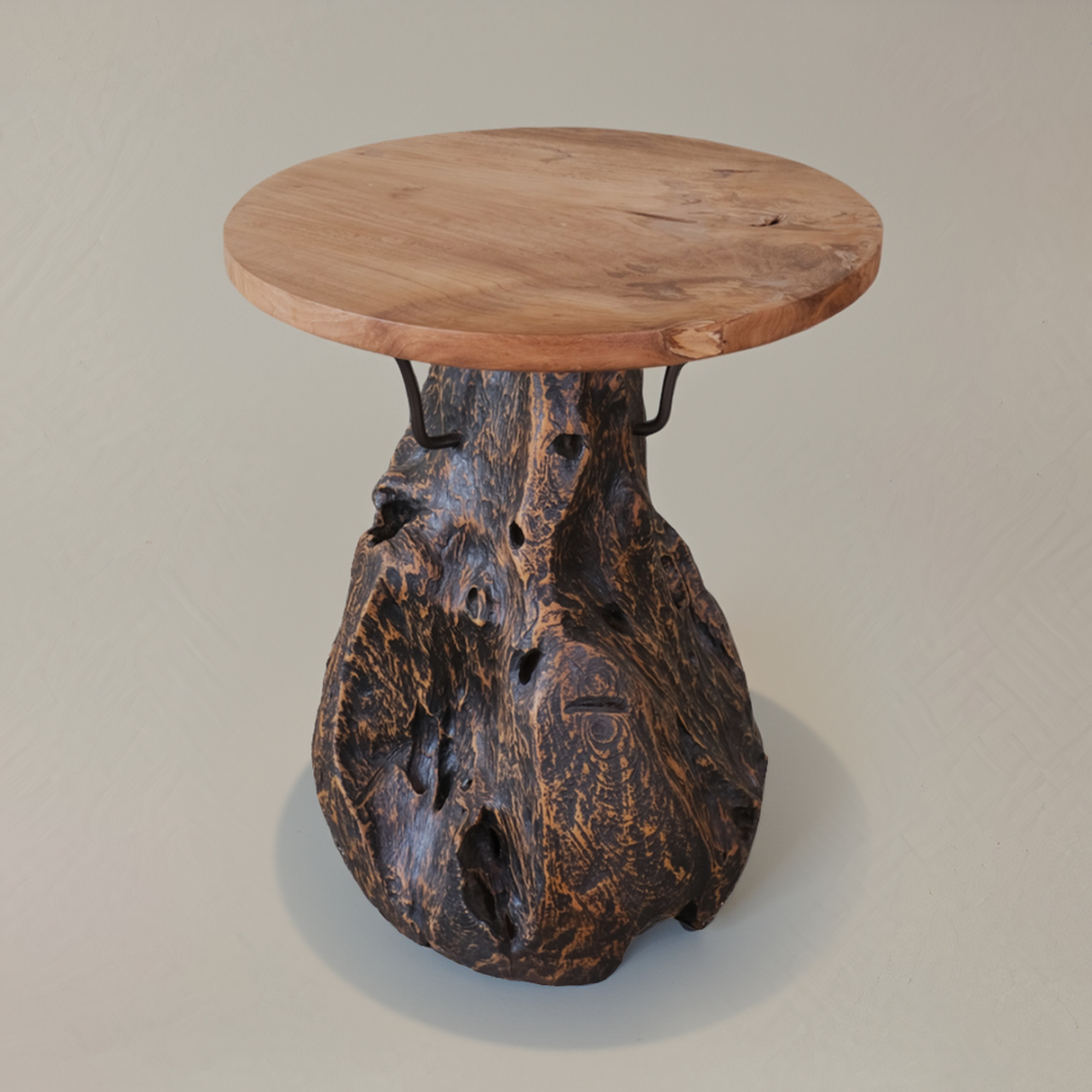 MONROE Solid Teak Side Table, Natural, 50cm