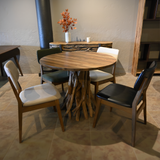 RACINE Solid Teak Dining Table, Natural, 39.4"