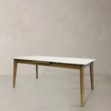 VERSAILLES Extendable Dining Table, White Marble, 70.9" - 86.6"