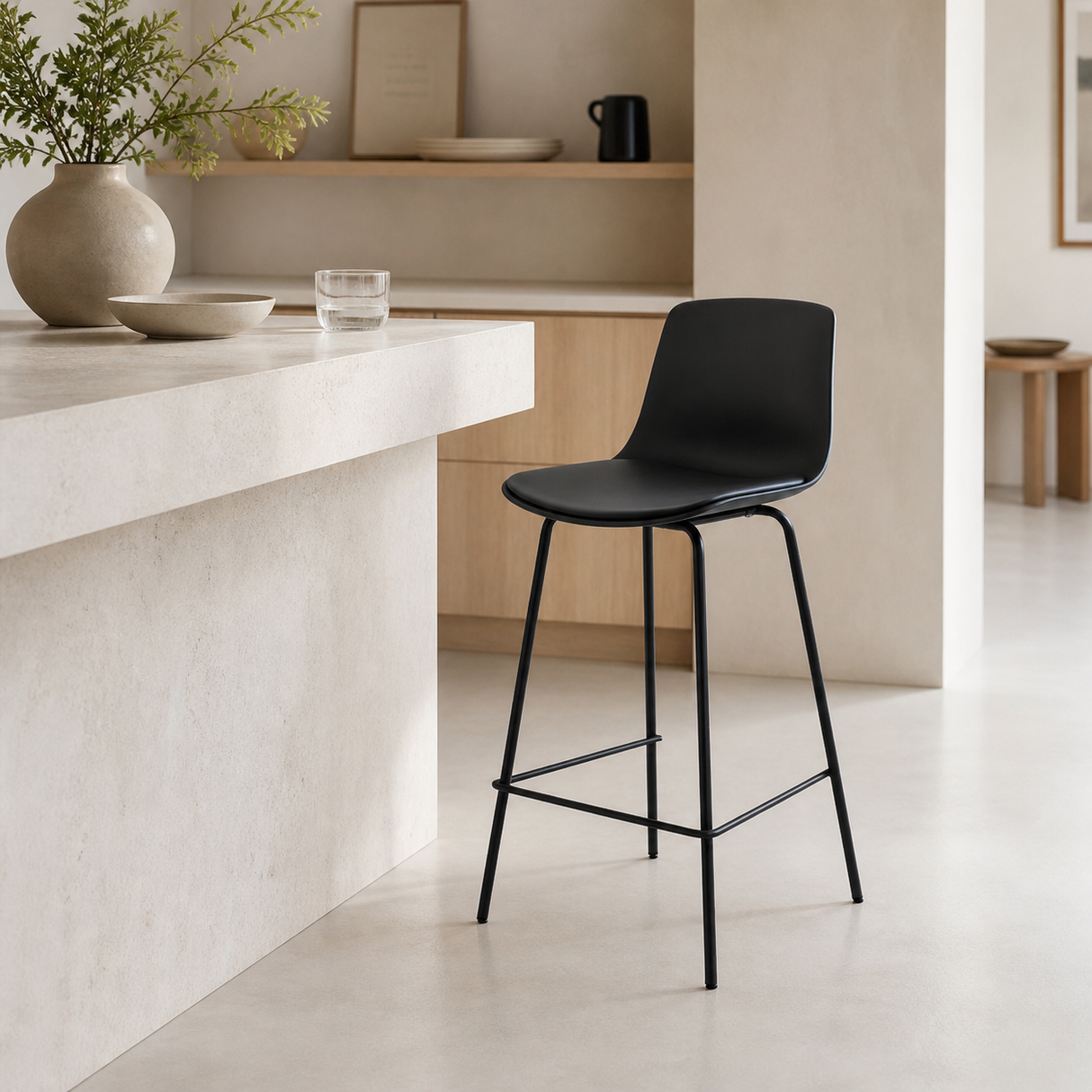 Agata Counter Stool - Black