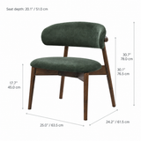Fauteuil lounge Blush en bois massif – Noyer et vert mousse