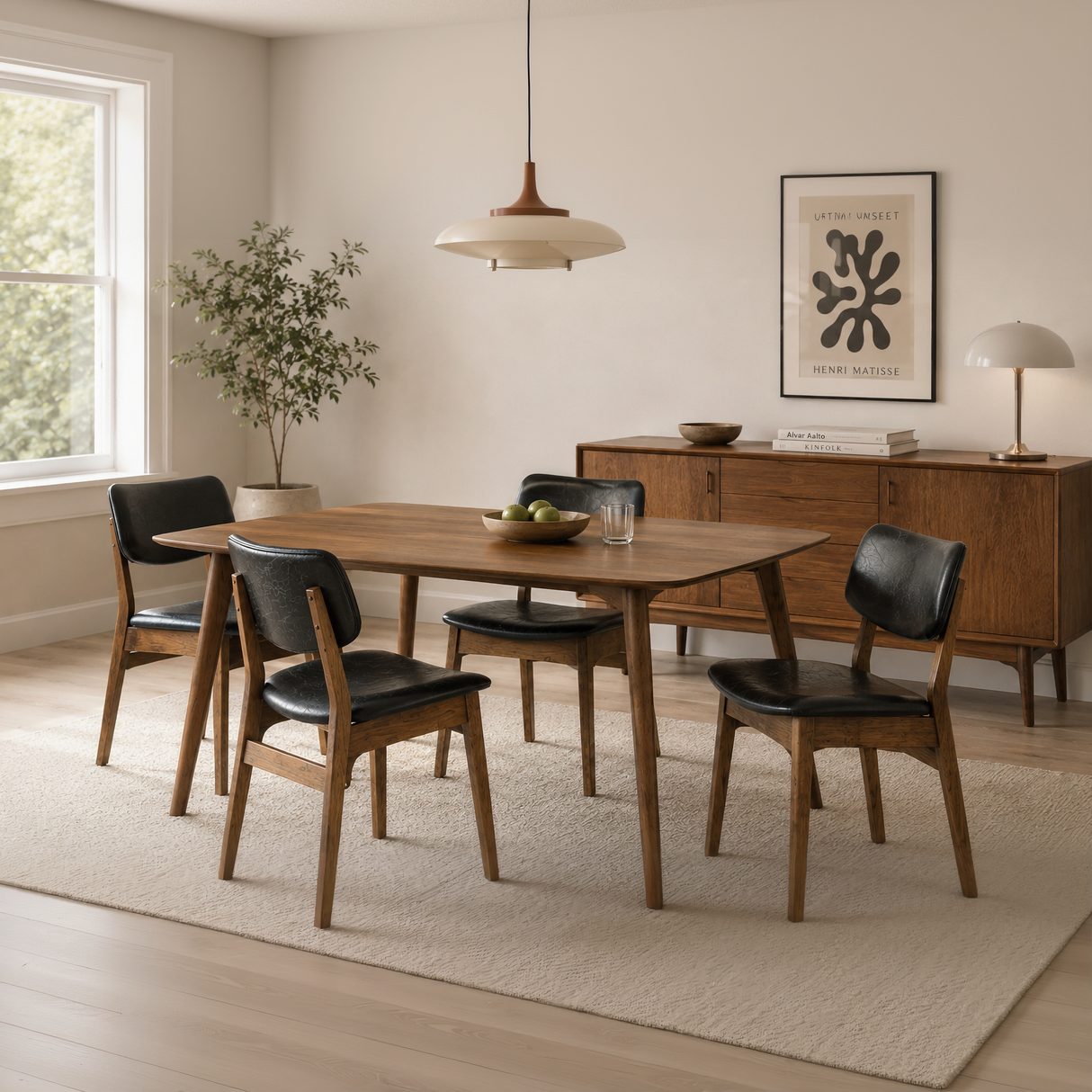 Clara Solid Wood Dining Chair - Smoked Oak and Black