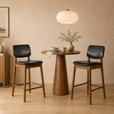 Ivy Solid Wood Counter Stool - Smoked Oak and Black