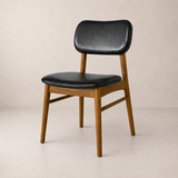 Chaise de salle à manger Ivy en bois massif - Chêne fumé et noir