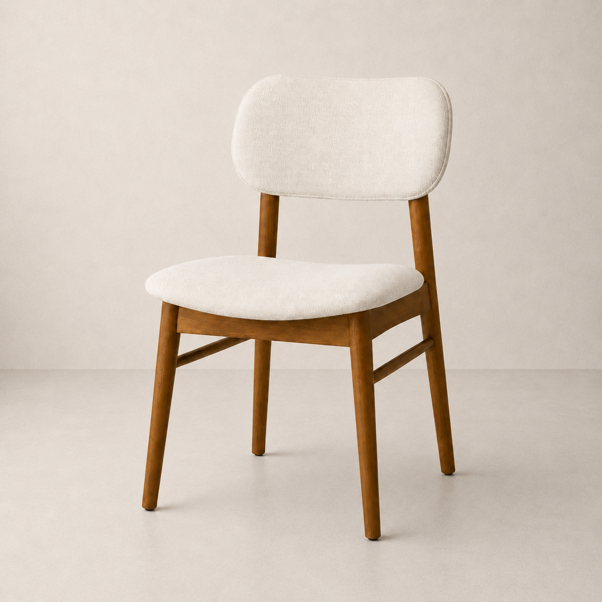 Chaise de salle à manger Ivy en bois massif - Chêne fumé et Ivoire chiné