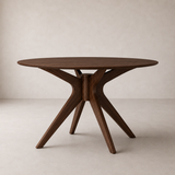 PARIS Table de salle à manger en bois massif, Noyer, 120cm