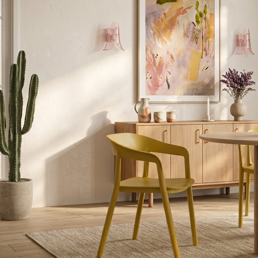 Ridge Stackable Dining Armchair - Ochre Yellow