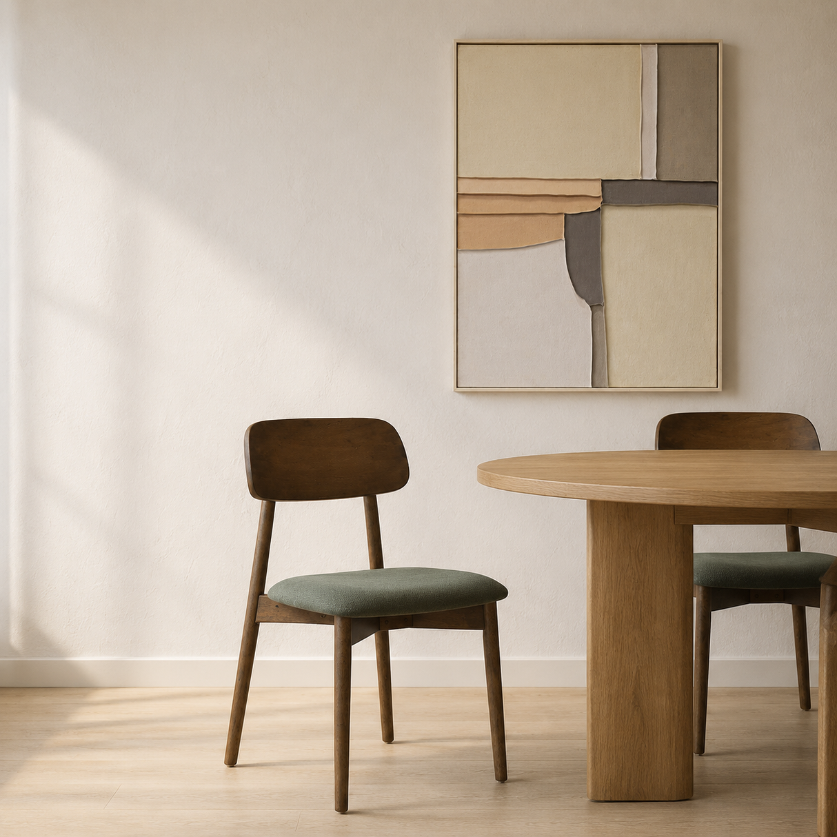Landon Dining Chair - Smoked Oak and Moss Green