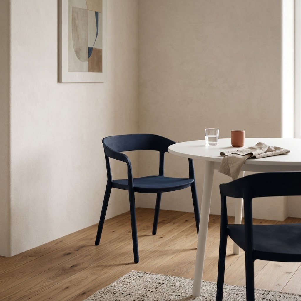 Ridge Stackable Dining Armchair - Midnight Blue