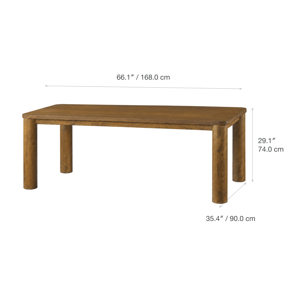 Lyon 66" Dining Table - Smoked Oak