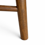 Tabouret de comptoir en bois massif Ivy - Chêne fumé et noir