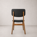 Clara Solid Wood Dining Chair - Smoked Oak and Black