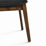 Clara Solid Wood Dining Chair - Smoked Oak and Black