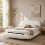 Nice Queen Upholstered Bed - Cloud White Bouclé