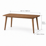 Oslo 66" Solid Wood Dining Table - Smoked Oak