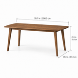 Oslo 78.7" Solid Wood Dining Table - Smoked Oak