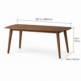 Oslo 78.7" Solid Wood Dining Table - Walnut