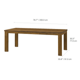Bryn 78.7" Solid Wood Dining Table - Smoked Oak
