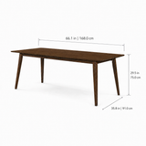 Table de salle à manger Oslo en bois massif de 66 po – Noyer