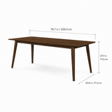 Table de salle à manger Oslo en bois massif de 78,7 po – Noyer