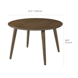 Miro 47.2" Round Dining Table - Walnut