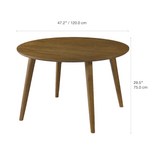 Miro 47.2" Round Dining Table - Smoked Oak