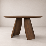 Cala 47.2" Round Dining Table - Walnut