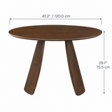 Cala 47.2" Round Dining Table - Walnut