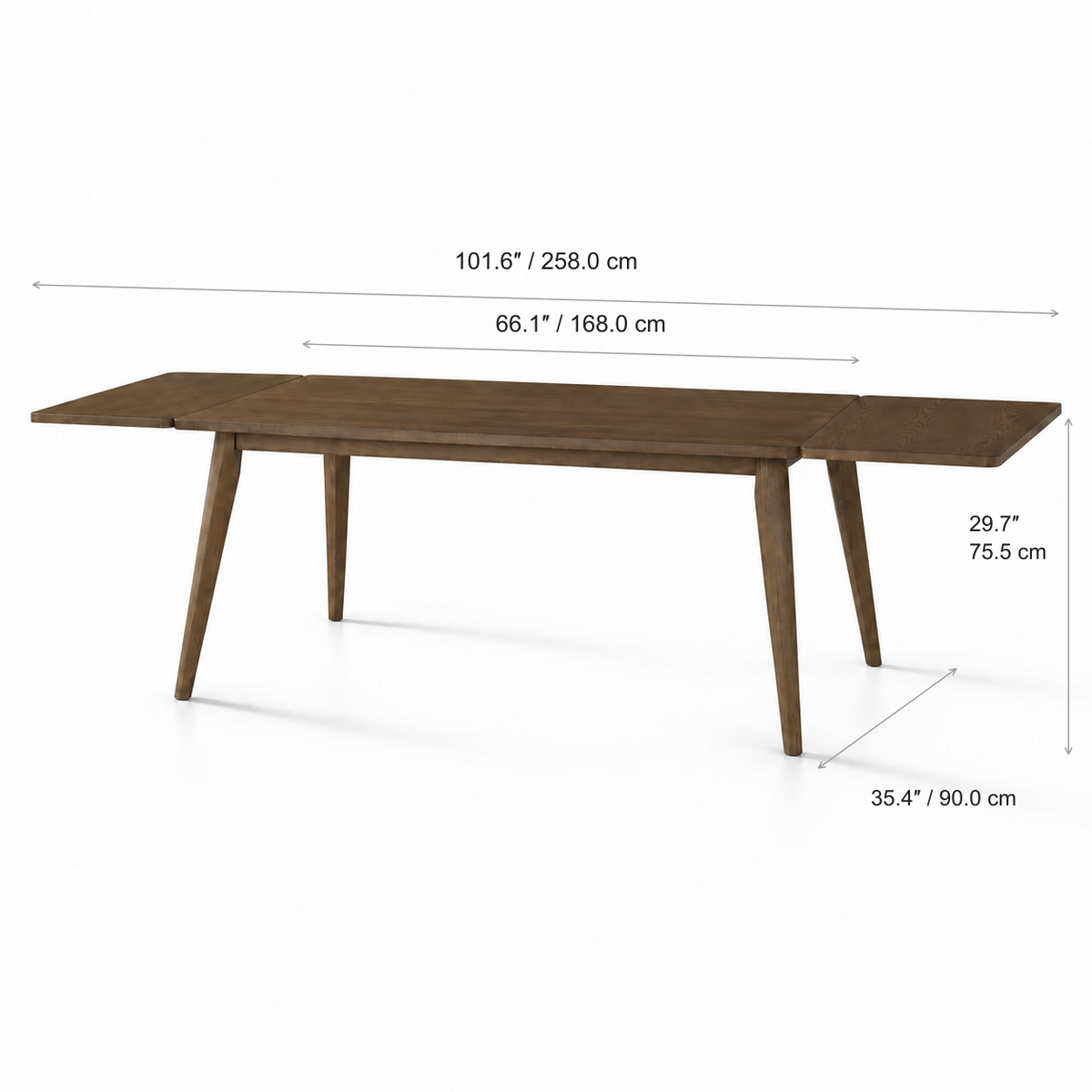 Table de salle à manger extensible Lucca de 66 à 101,6 po – Noyer