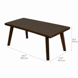 Table basse rectangulaire Lucca en bois massif de 35,4 po – Noyer