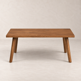 Lucca 35.4" Solid Wood Rectangular Coffee Table - Smoked Oak
