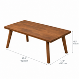 Lucca 35.4" Solid Wood Rectangular Coffee Table - Smoked Oak