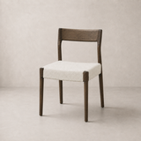 Chaise de salle à manger Marlow – Noyer et ivoire chiné