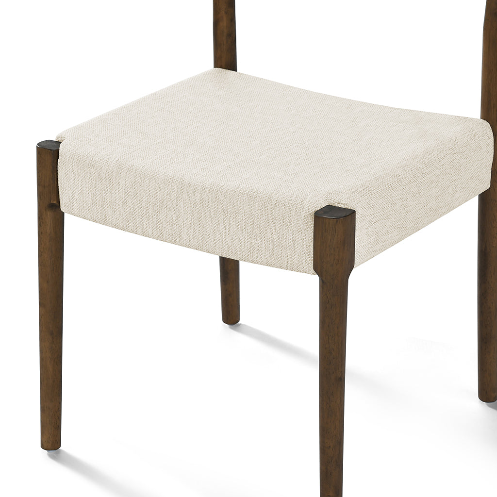 Chaise de salle à manger Marlow – Noyer et ivoire chiné