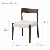 Chaise de salle à manger Marlow – Noyer et ivoire chiné