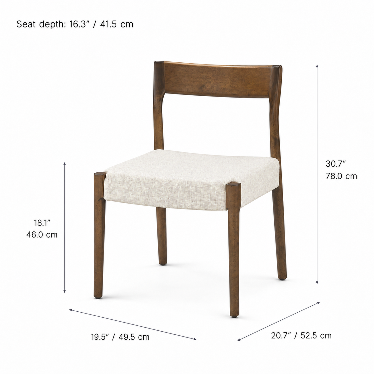 Marlow Dining Chair - Smoked Oak and Heathered Ivory