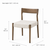 Marlow Dining Chair - Smoked Oak and Heathered Ivory