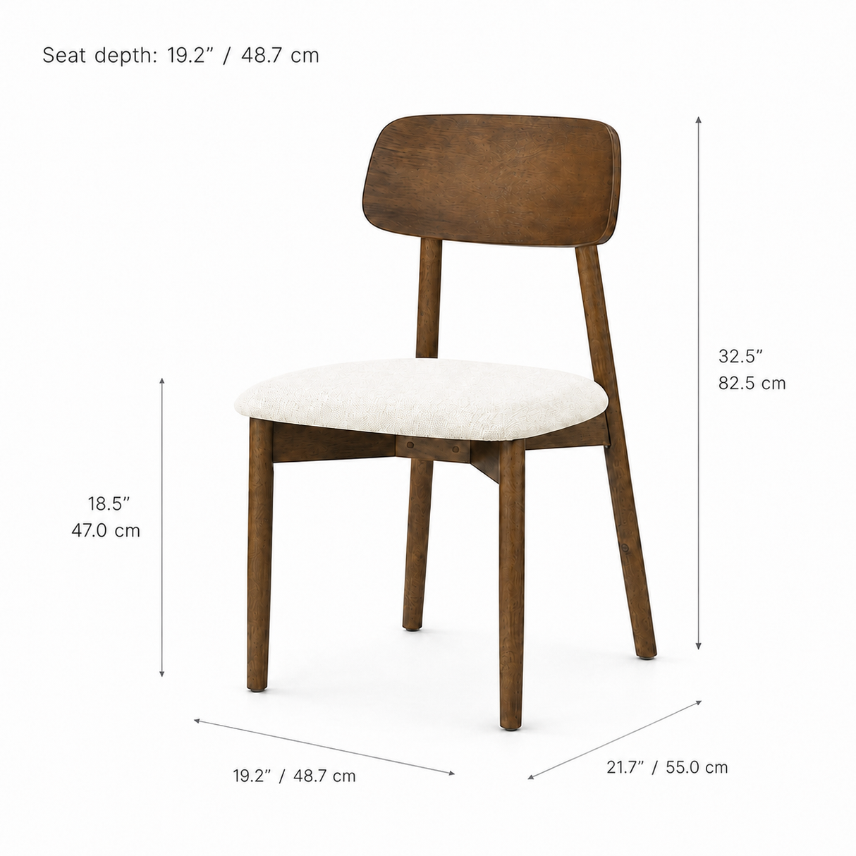 Landon Dining Chair - Smoked Oak and Heathered Ivory