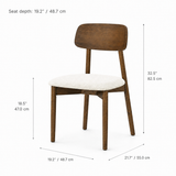 Landon Dining Chair - Smoked Oak and Heathered Ivory