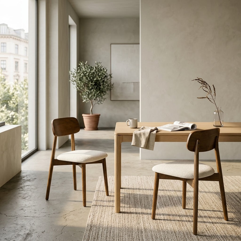 Landon Dining Chair - Smoked Oak and Heathered Ivory