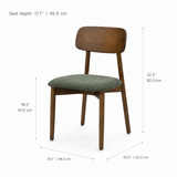 Landon Dining Chair - Smoked Oak and Moss Green