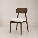 Chaise de salle à manger Landon – Noyer et ivoire chiné