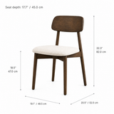 Chaise de salle à manger Landon – Noyer et ivoire chiné