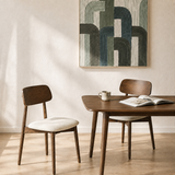 Chaise de salle à manger Landon – Noyer et ivoire chiné